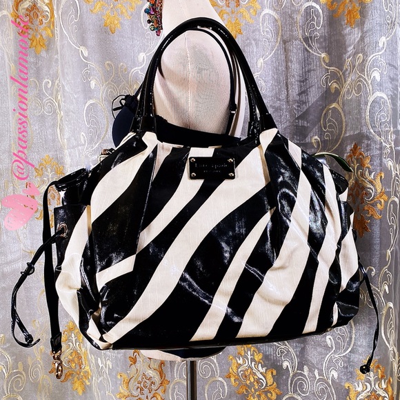 KATE♠️SPADE Baby Zebra Stevie Large New Diaper Pad Bag L EUC - Picture 4 of 16